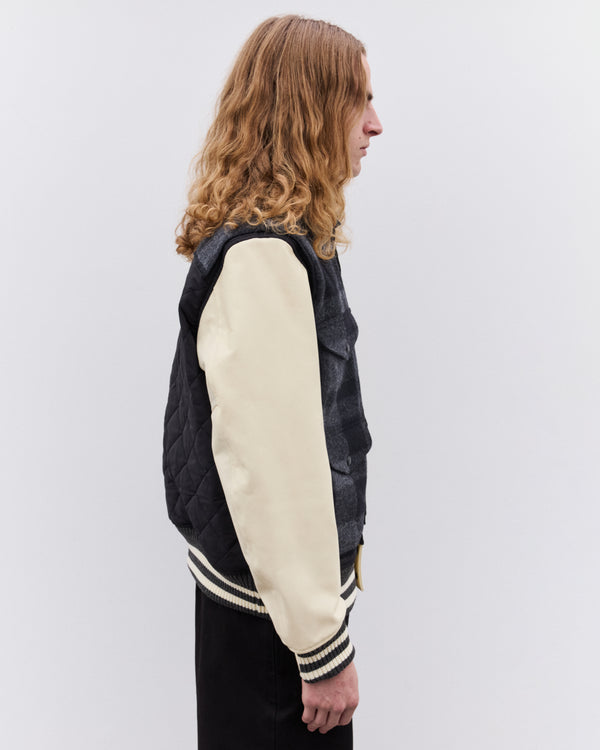 Junya Watanabe Man - Men’s Filson Varsity Jacket - (Black/Grey/Beige)