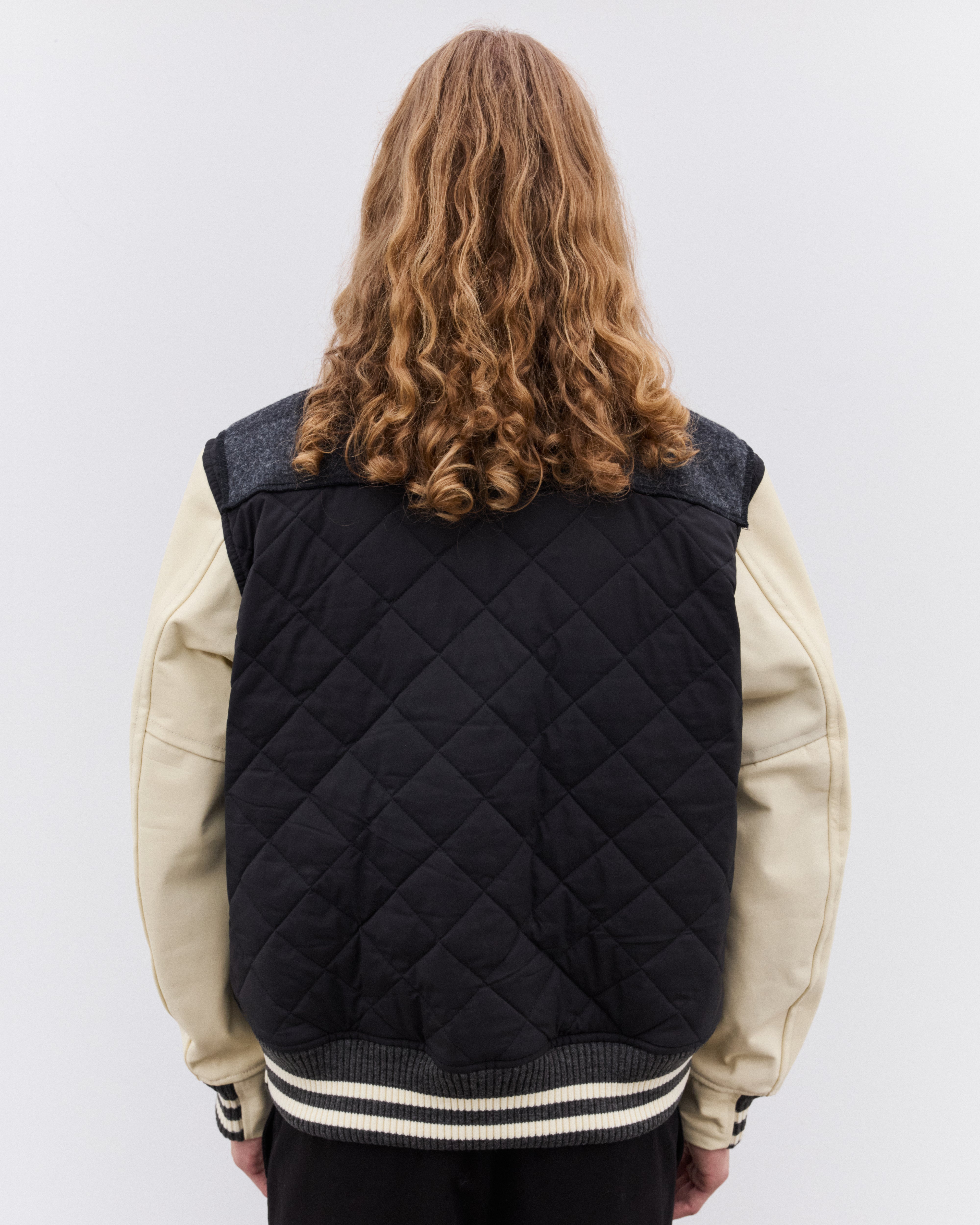 Junya Watanabe Man: Men's Filson Varsity Jacket (Black/Grey/Beige