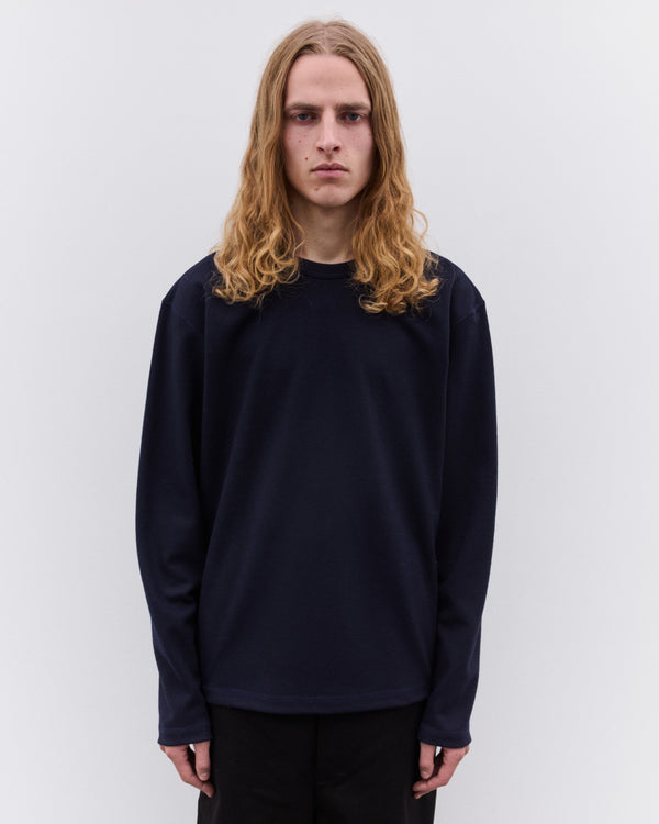 Junya Watanabe Man - Men’s Wool Long Sleeve T-Shirt - (Navy)