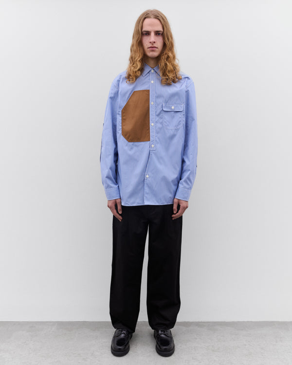 Junya Watanabe Man - Men’s Striped and Check Shirt - (Blue)