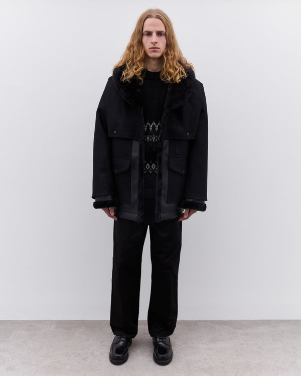 Junya Watanabe Man - Men’s Shawl Collar Coat - (Black)