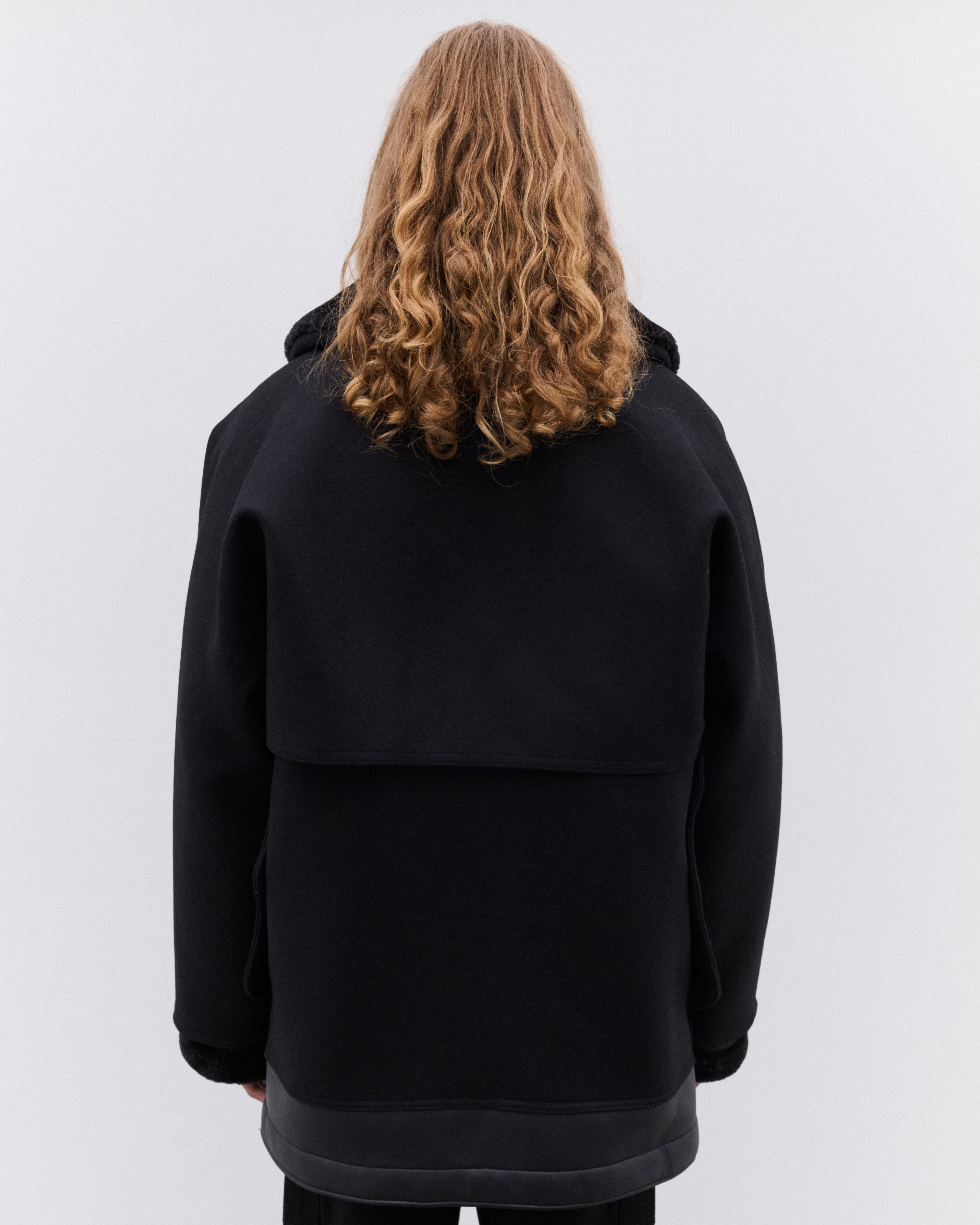 Junya Watanabe Man: Men's Shawl Collar Coat (Black) | Dover Street