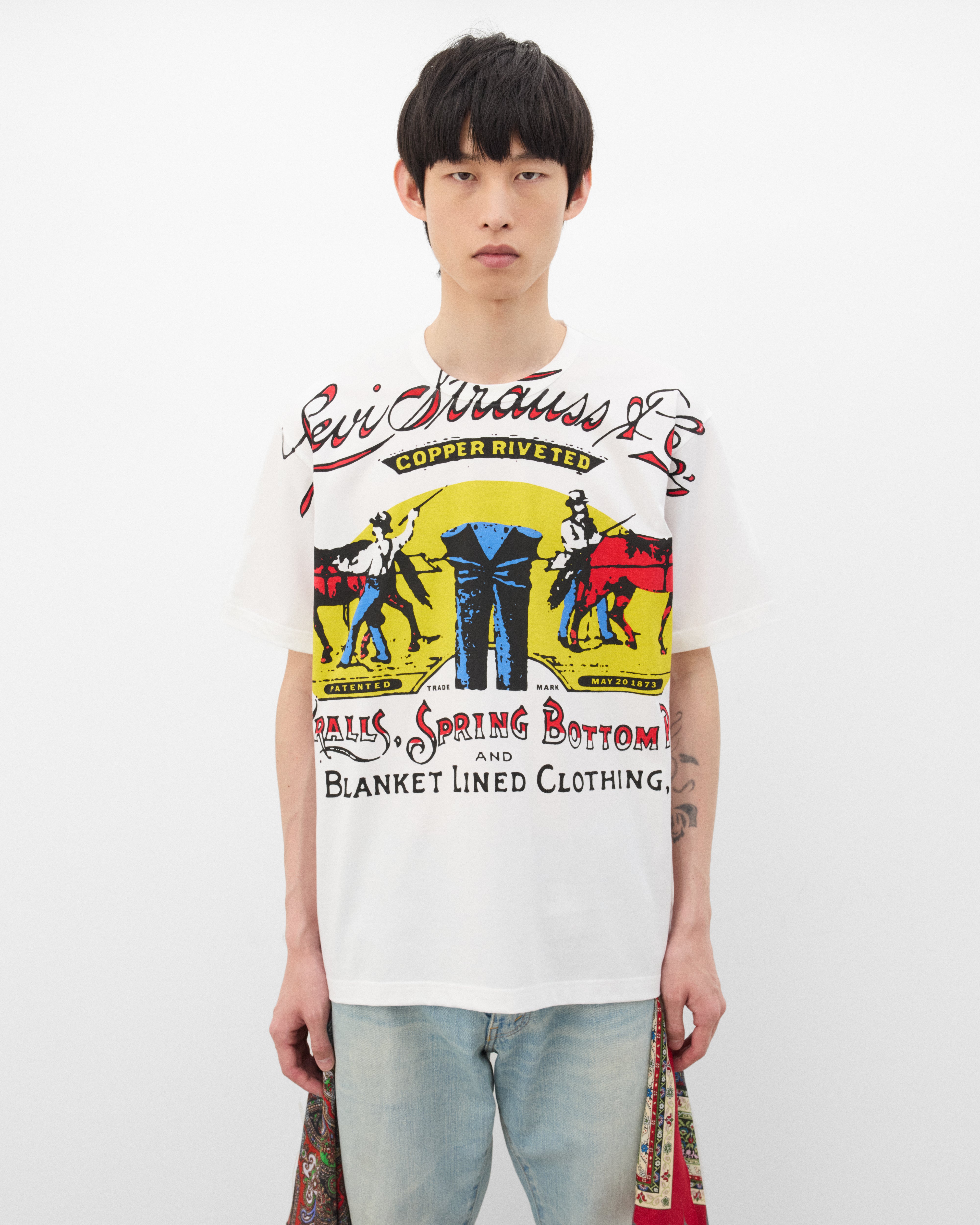 EYE Junya Watanabe Man: Men's Levi's T-Shirt (White) | Dover