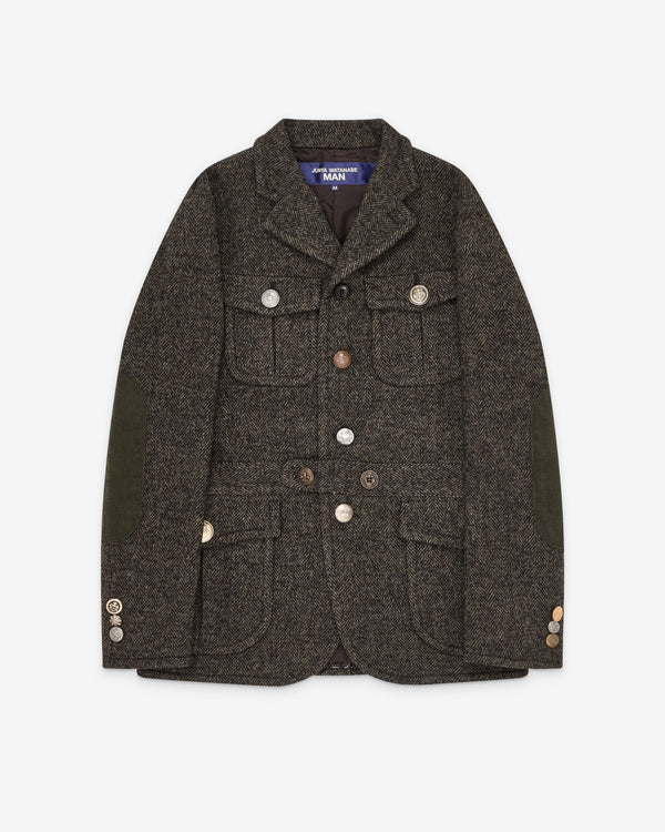 Junya Watanabe MAN - Men's Belted Tweed Jacket - (Brown)