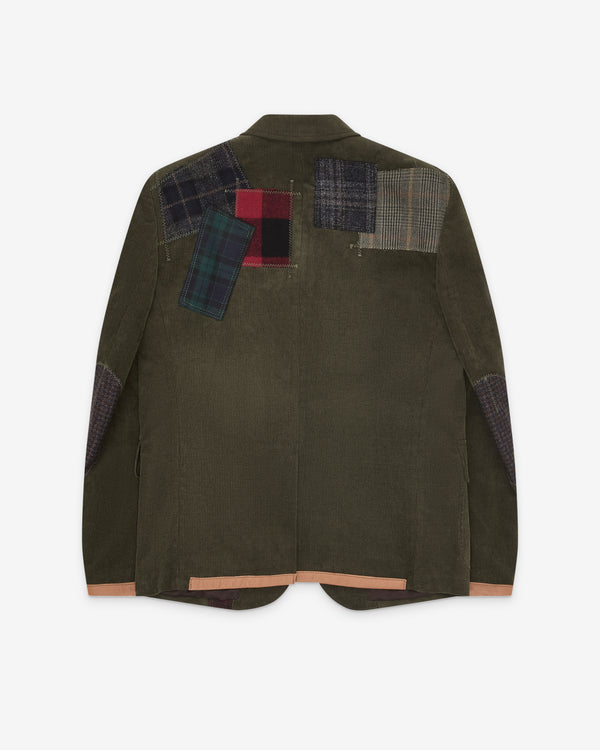 Junya Watanabe MAN - Men's Cotton Patchwork Tailored Jacket - (Dark Green)