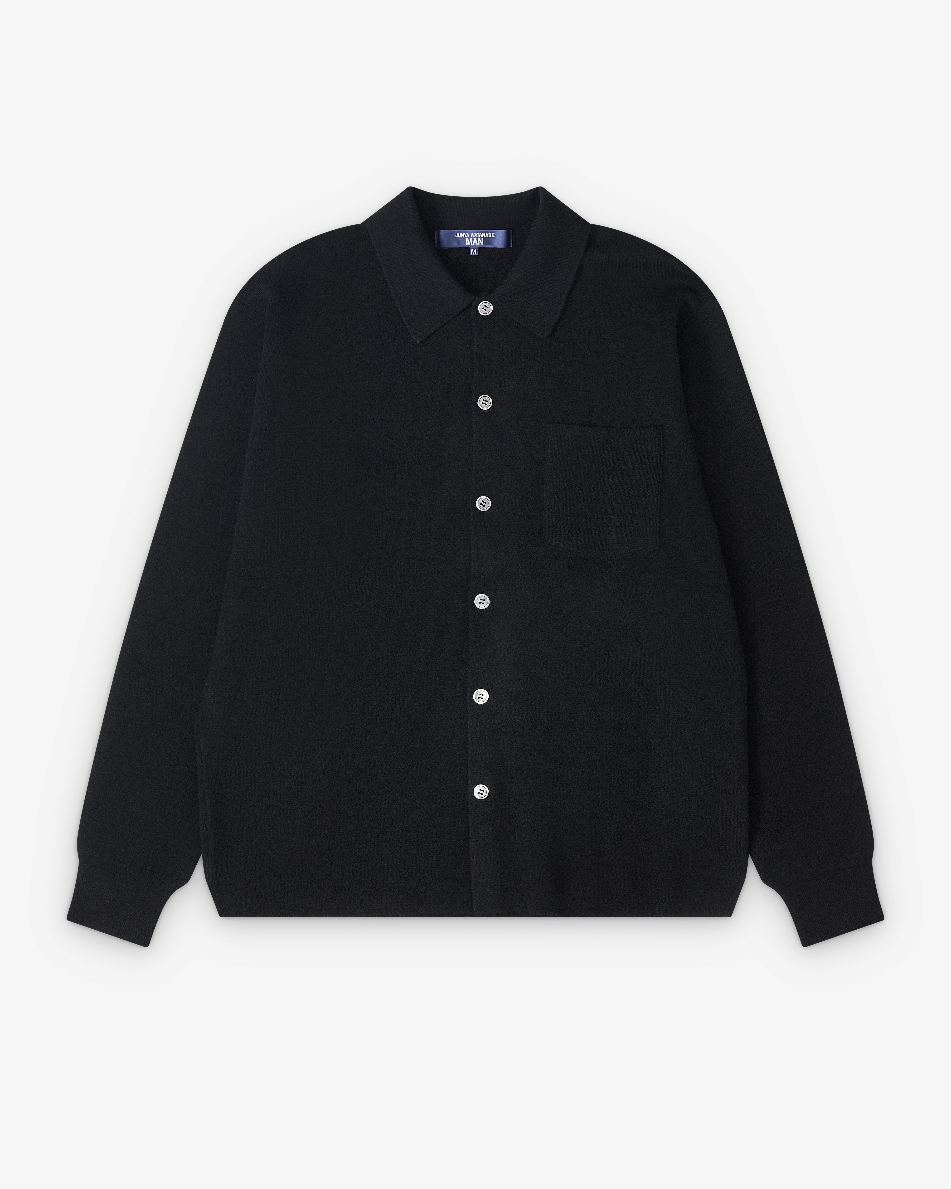 Junya Watanabe Man: Men's Wool Polo (Black) | Dover Street Market