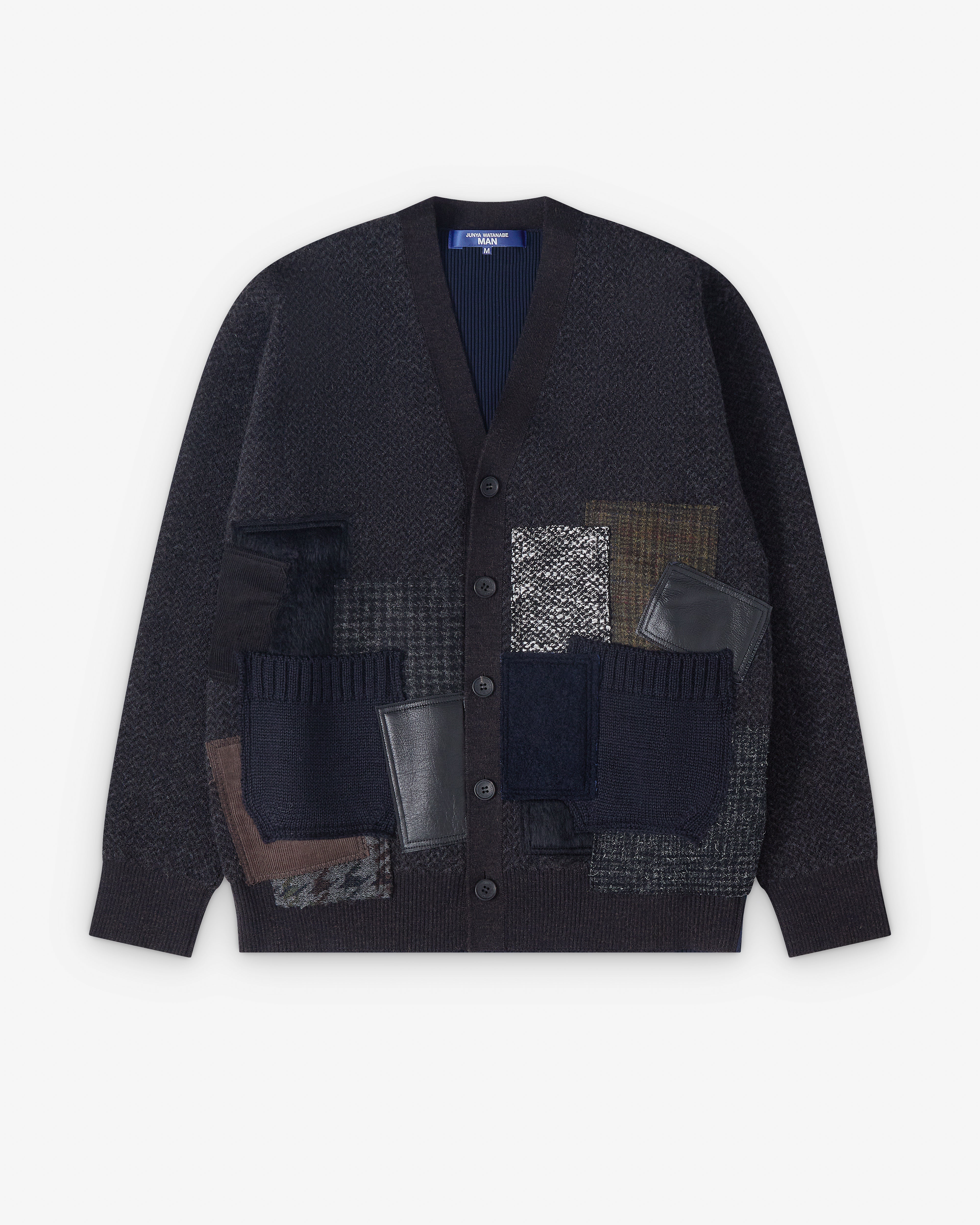値下 JUNYA WATANABE MAN カーディガン ネイビー M 美品 Junya Watanabe Man: Men's Patchwork Cardigan (Brown/Navy) | Dover
