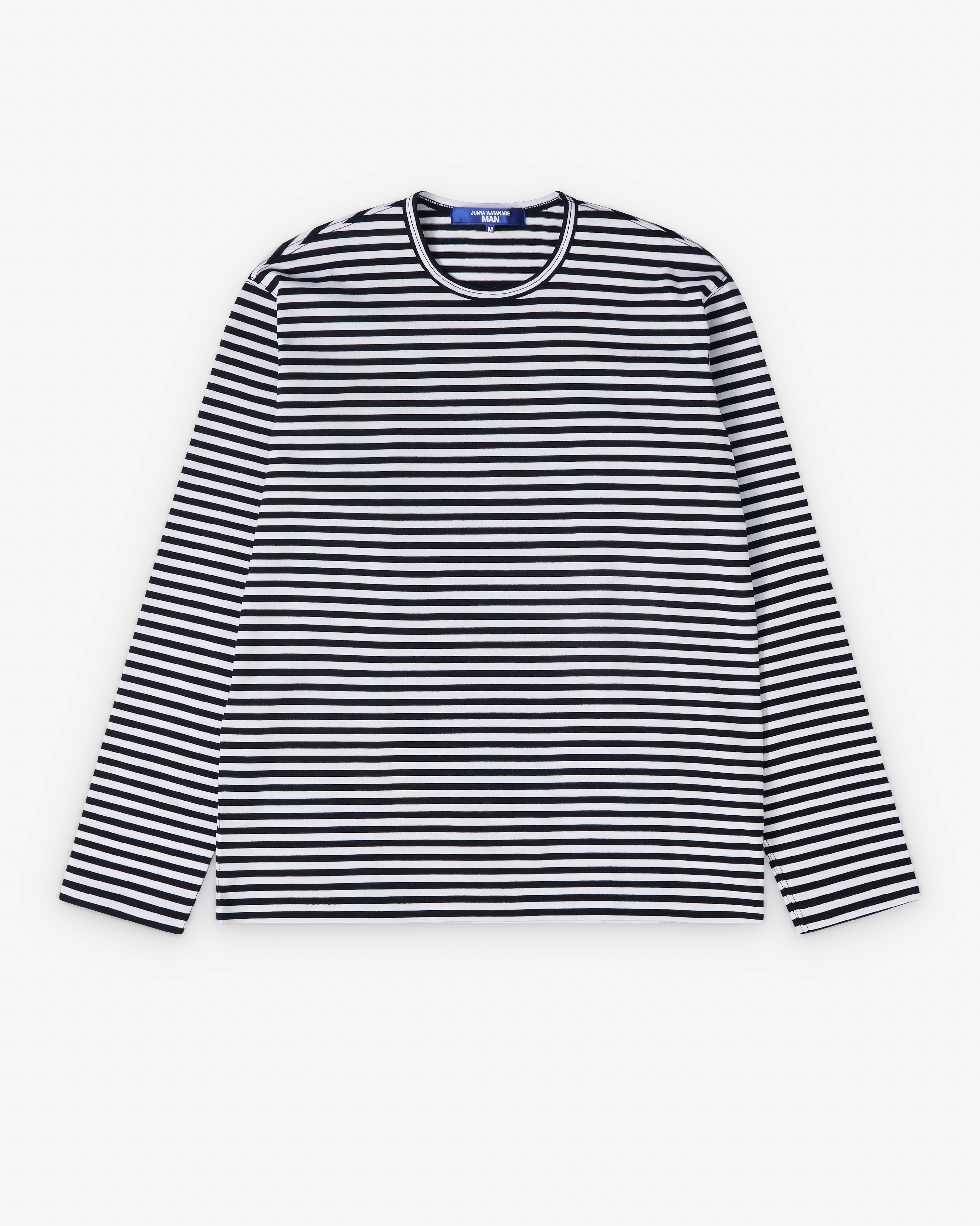 Junya Watanabe Man: Men's Longsleeve Striped T-Shirt (Black/White