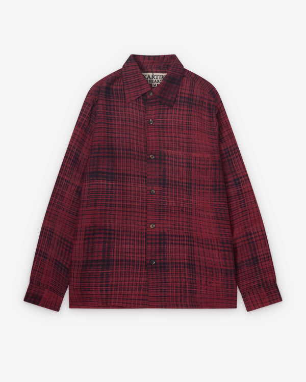 Kartik Research - Men's Hand Block Printed Shirt - (Purple/Black)
