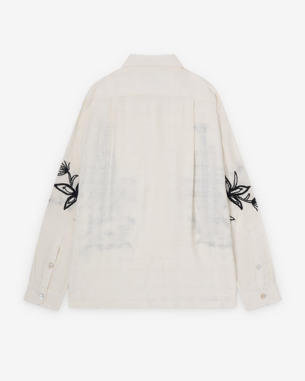 Kartik Research - Men's Hand Embroiedered Shirt - (White/Black)