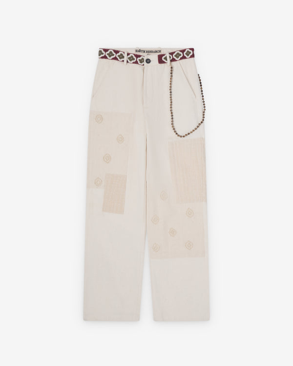 Kartik Research - Men's Patchwork Denim Trouser - (Ecru)