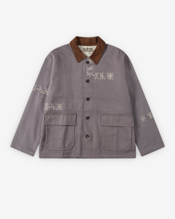 Kartik Research - Men's Cotton Twill Patchwork Jodhpur Jacket - (Purple)