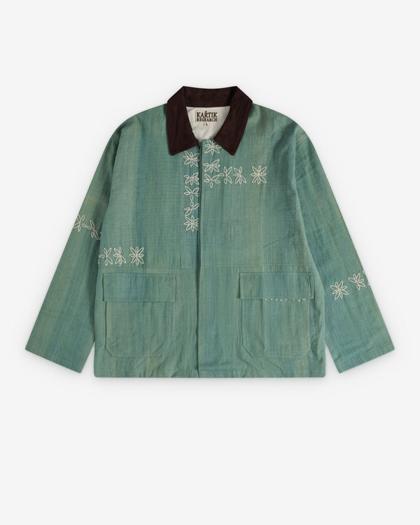 Kartik Research - Men's Cotton Twill Patchwork Jodhpur Jacket - (Green)