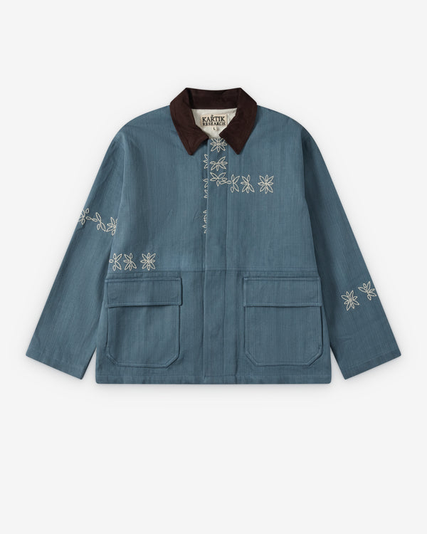 Kartik Research - Men's Cotton Twill Patchwork Jodhpur Jacket - (Navy)