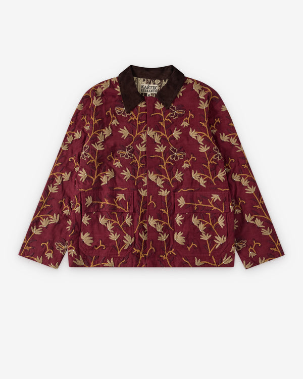 Kartik Research - Men's Cotton Twill Patchwork Jodhpur Jacket - (Red)