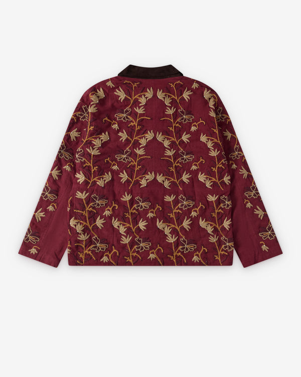 Kartik Research - Men's Cotton Twill Patchwork Jodhpur Jacket - (Red)
