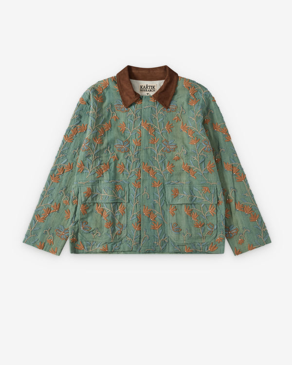 Kartik Research - Men's Cotton Twill Patchwork Jodhpur Jacket - (Green)