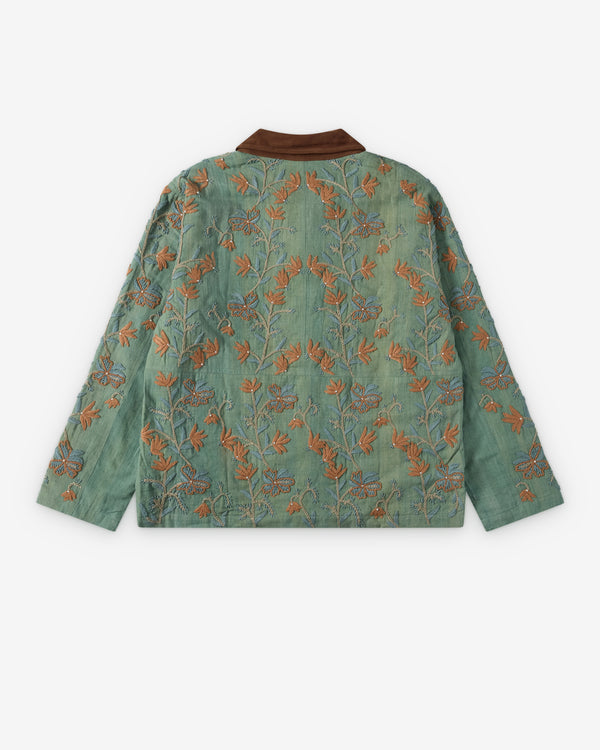 Kartik Research - Men's Cotton Twill Patchwork Jodhpur Jacket - (Green)