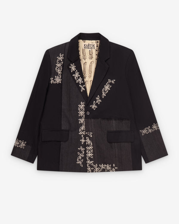 Kartik Research - Men's Kantha Two Button Blazer - (Black)
