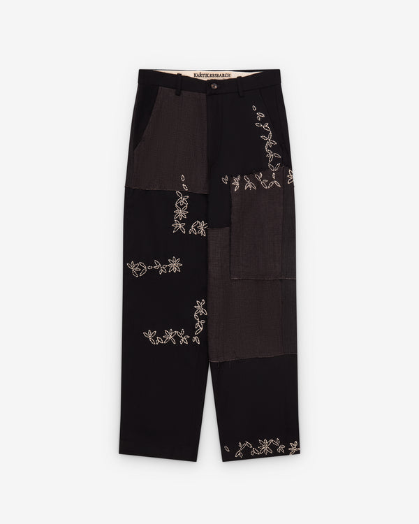 Kartik Research - Men's Kantha Patchwork Trousers - (Black)