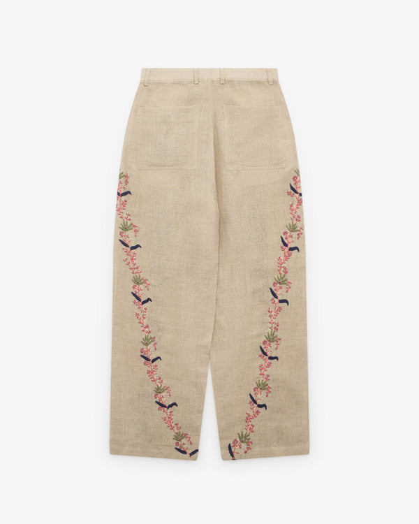 Kartik Research - Men’s Curve Seam Trouser Palampore Motif - (Khaki)
