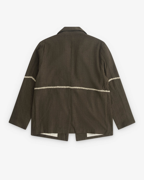Kartik Research - Men’s Rabari Two Button Blazer - (Olive/Ecru)