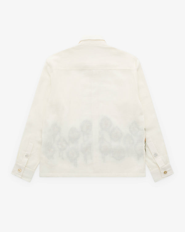 Kartik Research - Men’s Box Shirt - (Ecru/Moss)