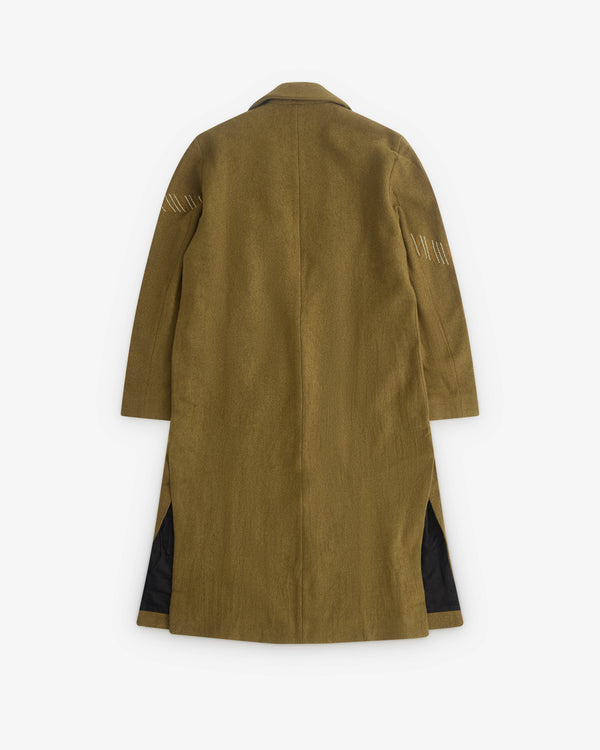 Kartik Research - Men’s Doshi Overcoat - (Moss/Ecru)