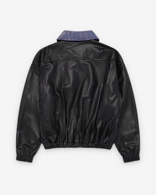 Kartik Research - Men's Kantha Leather Bomber - (Black/Multi)