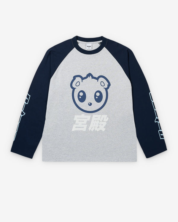 Palace - Men's Kawaii Raglan Longsleeve - (Grey Marl)