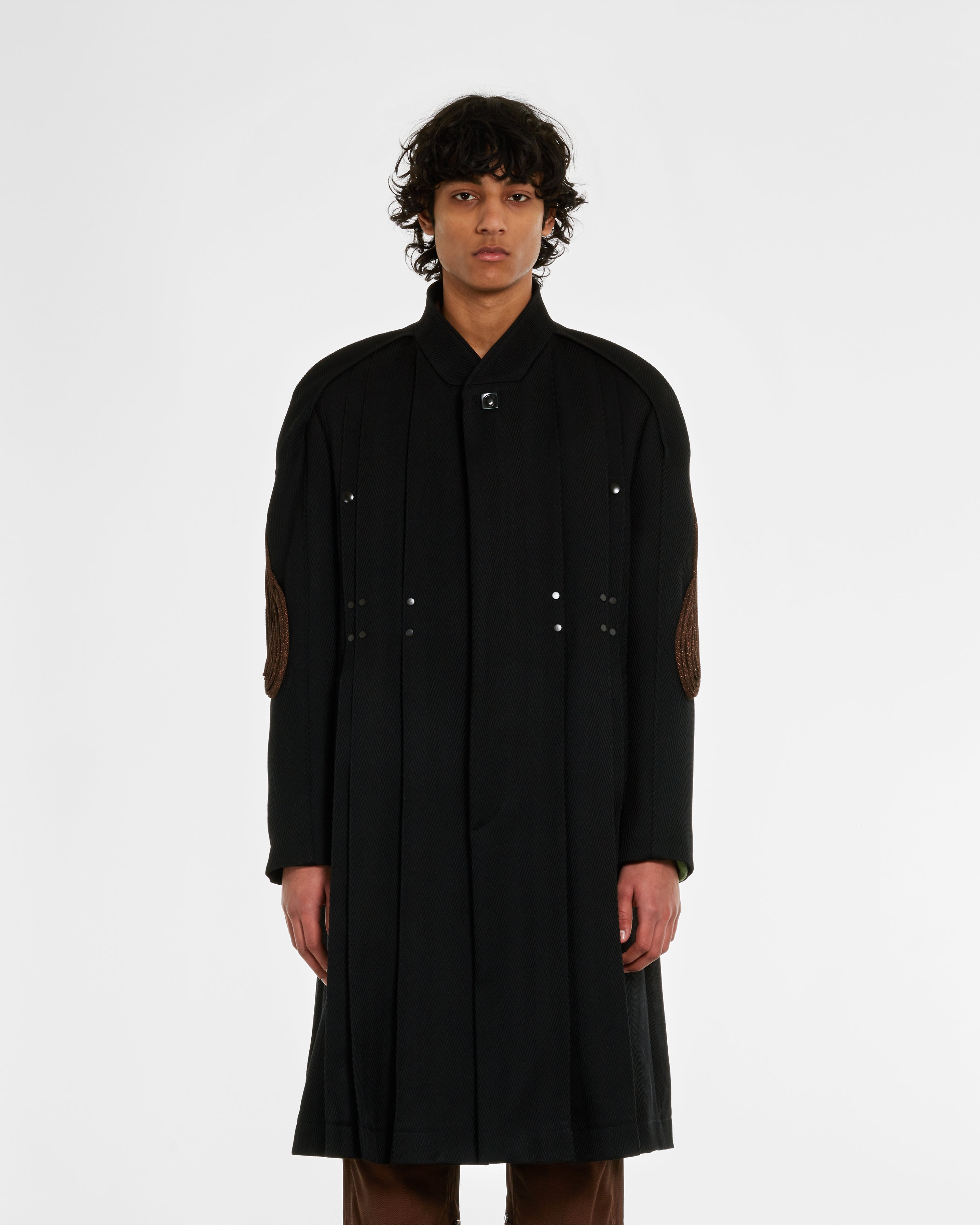 Kiko Kostadinov - Men's Deultum Pleated Coat - (Raven Black 