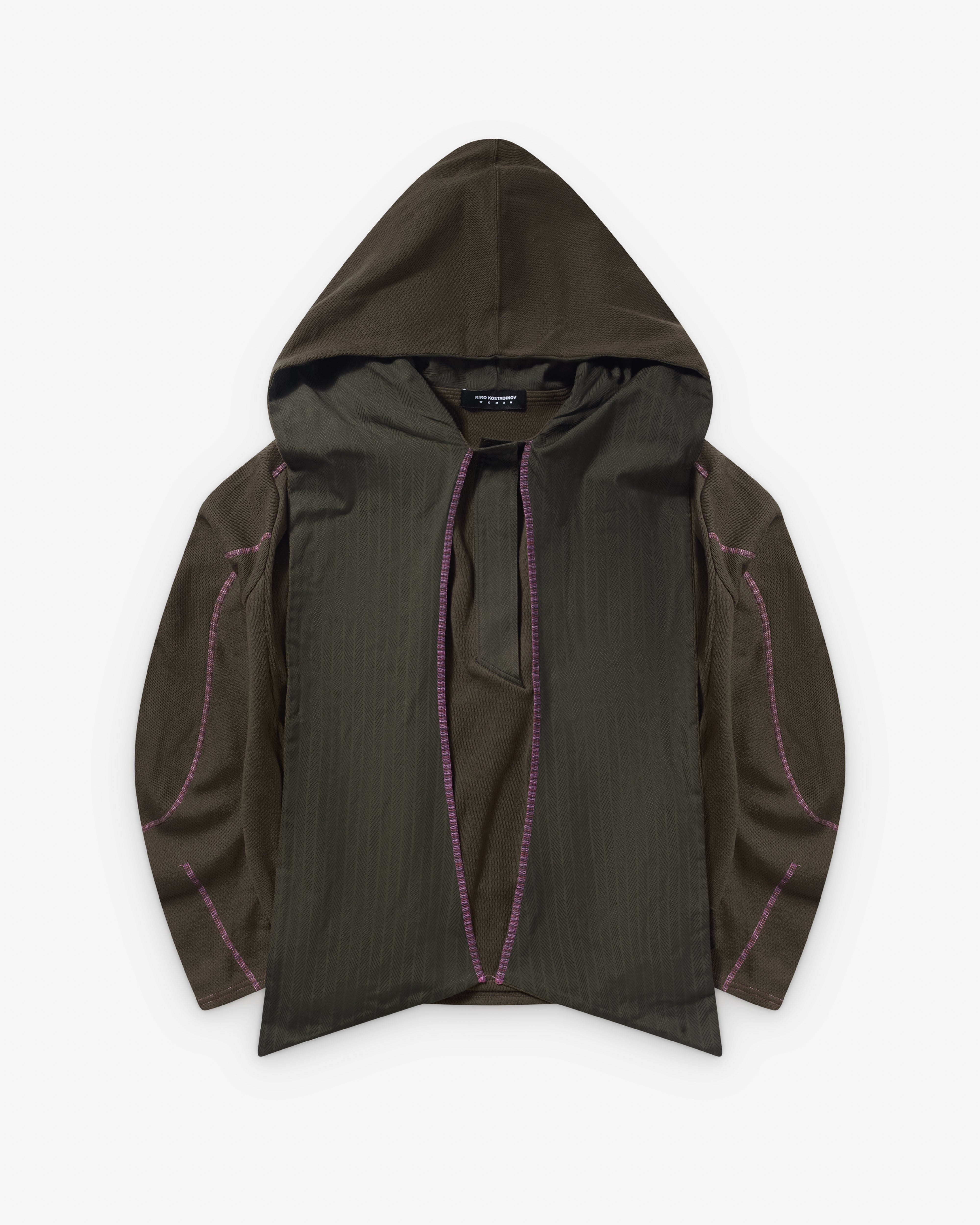 Kiko Kostadinov : Women's Petrel Hooded Pullover (Cedar Green