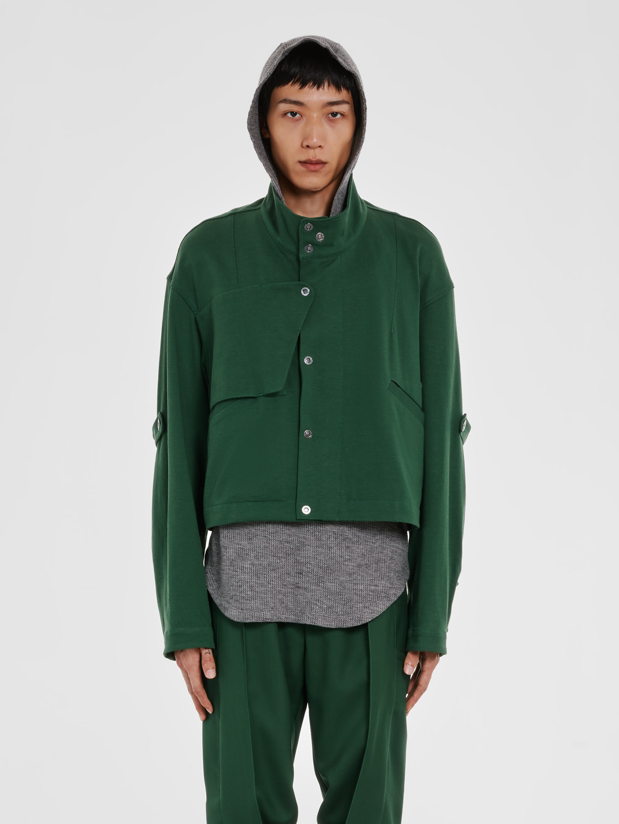 Kiko Kostadinov - Men’s Meno Cropped Jacket - (Hunter Green)