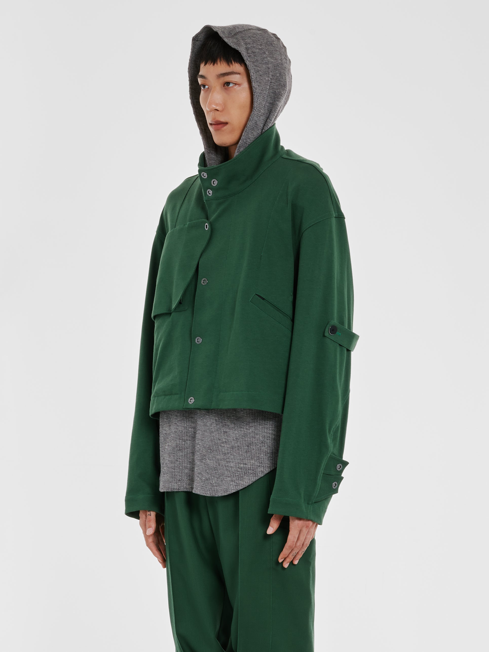 Kiko Kostadinov - Men’s Meno Cropped Jacket - (Hunter Green)