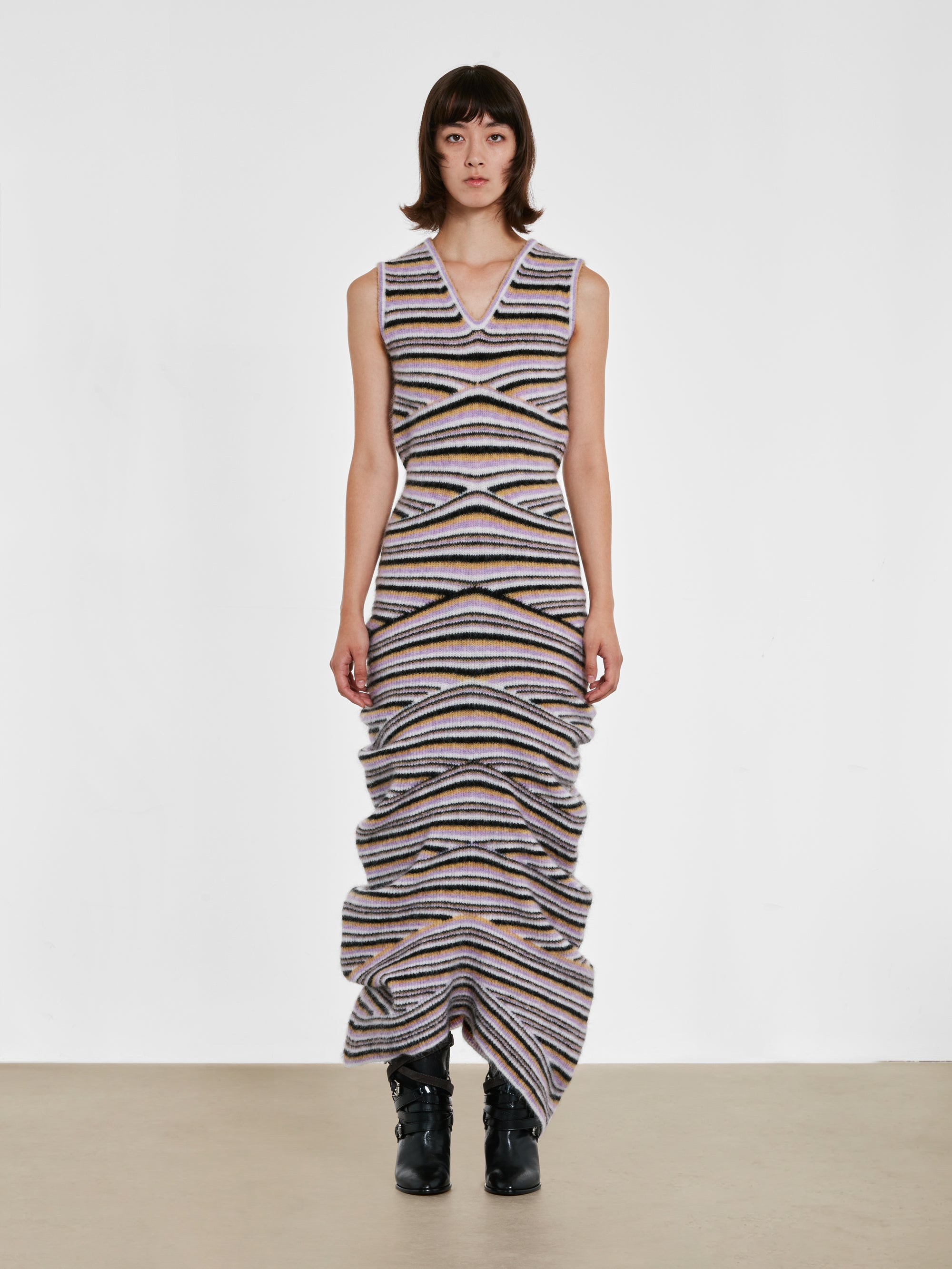 Kiko Kostadinov - Women’s Striped Curl Dress - (White) view 1