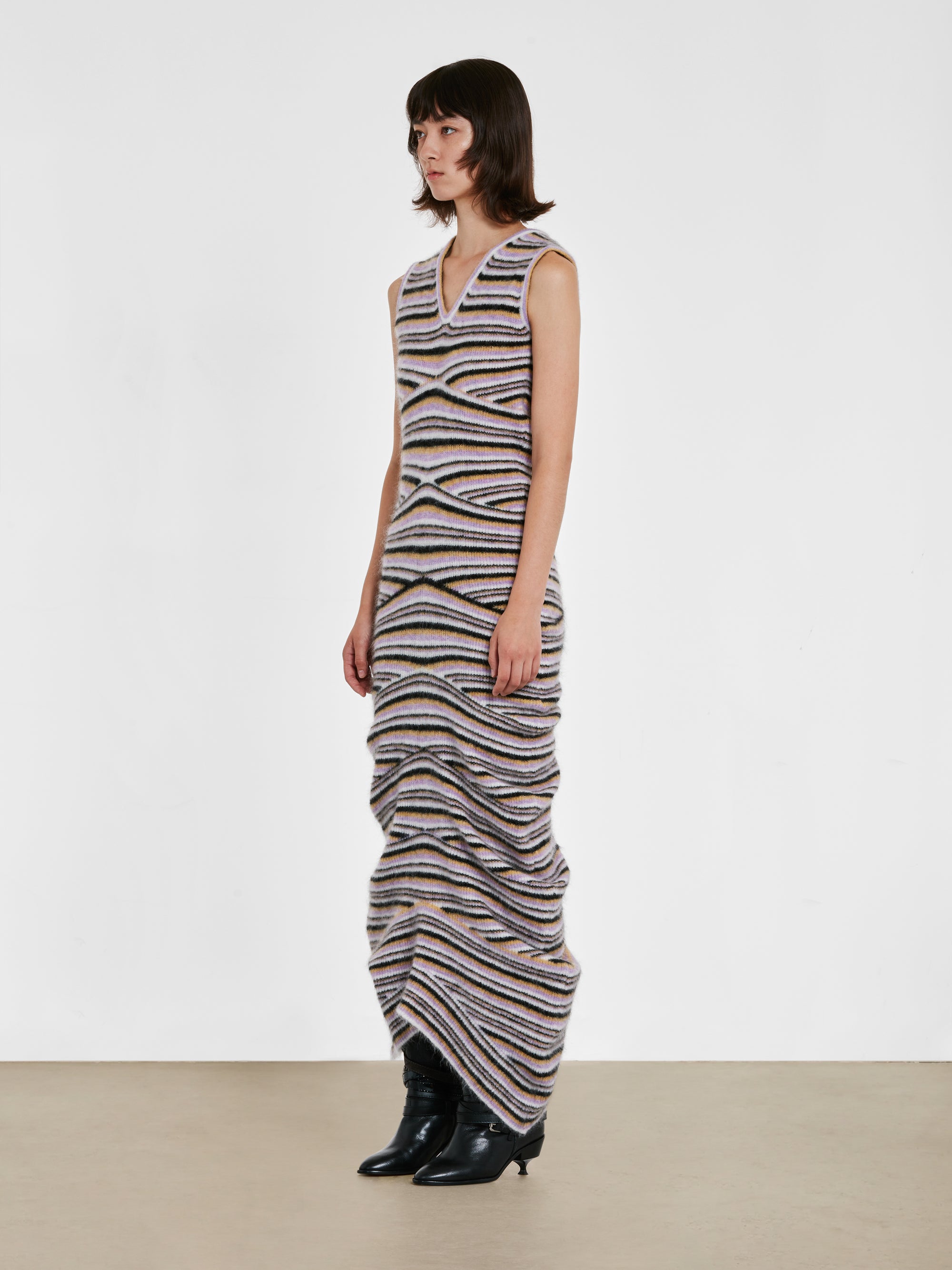 Kiko Kostadinov - Women’s Striped Curl Dress - (White) view 2