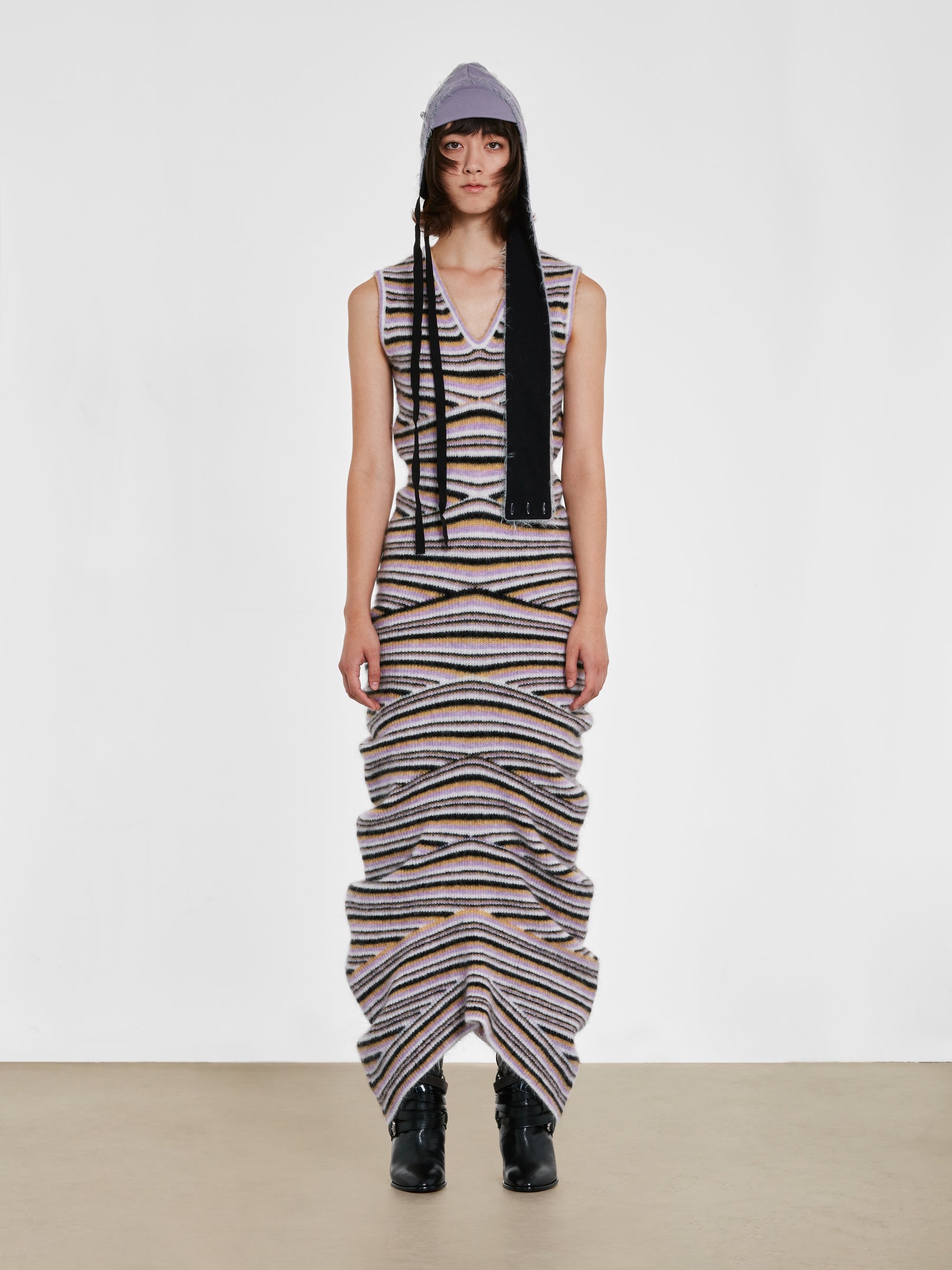 Kiko Kostadinov - Women’s Striped Curl Dress - (White) view 4