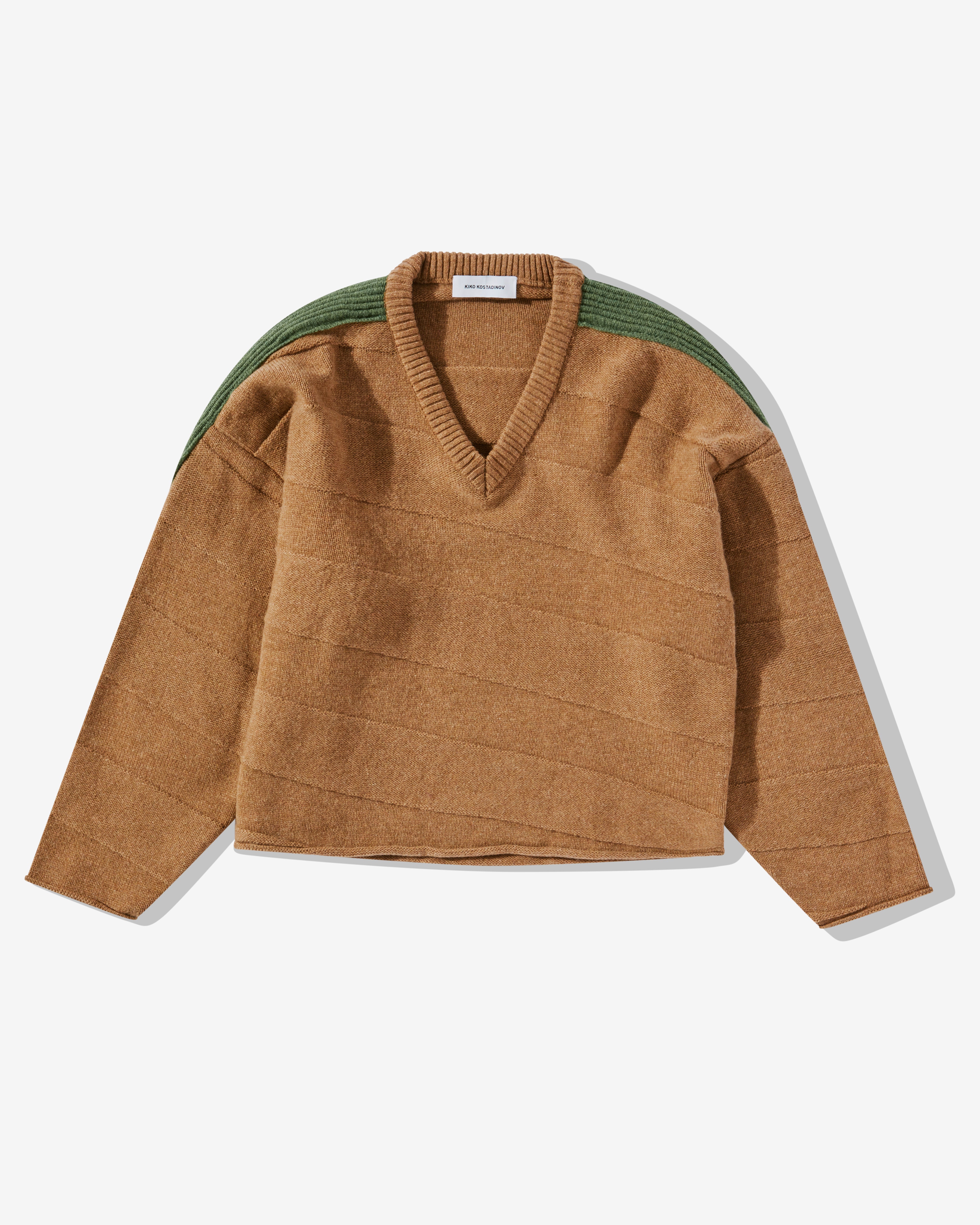 Kiko Kostadinov - Men's Delian V-Neck Jumper - (Almond)