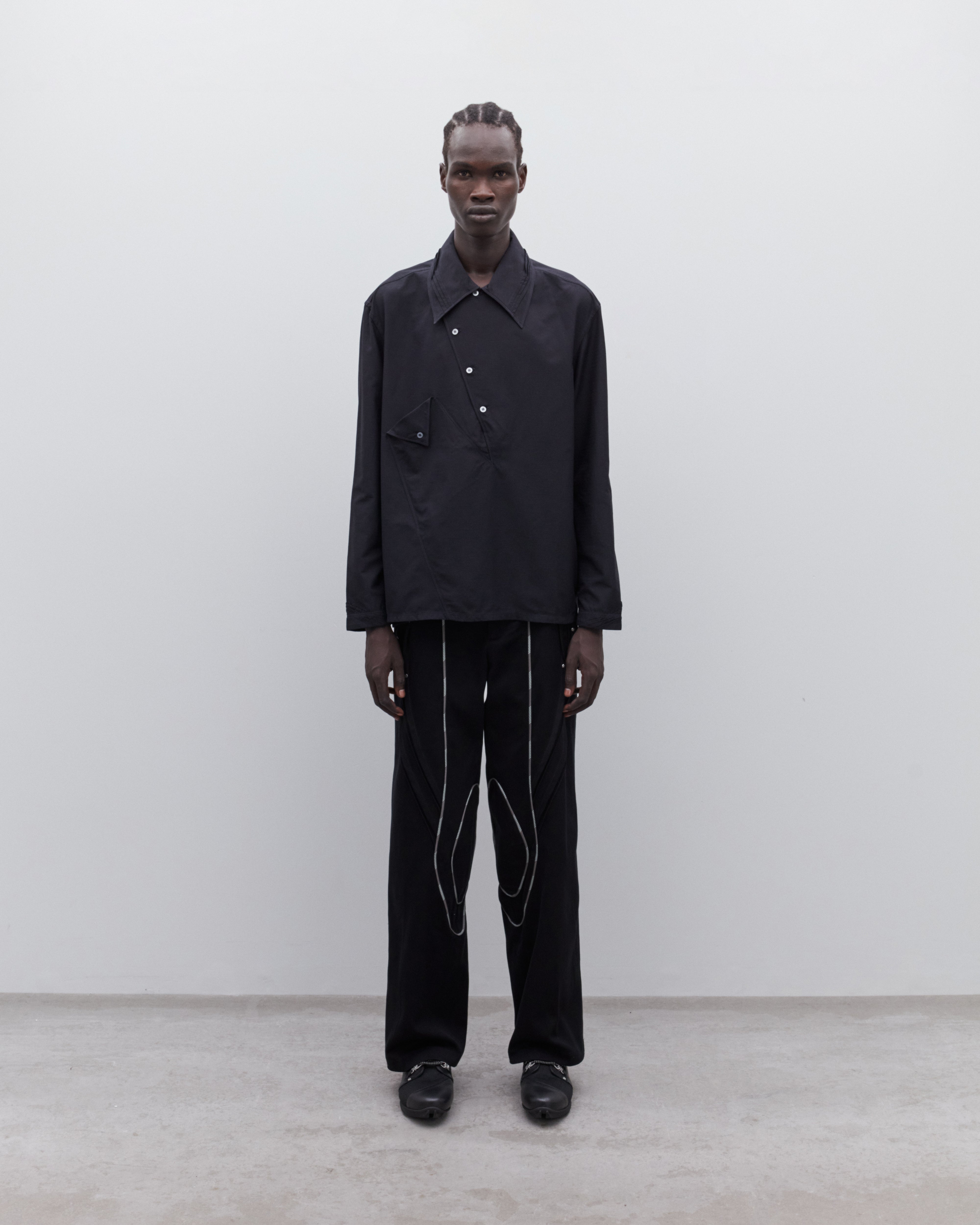 Kiko Kostadinov: Men's Jarocka Overshirt (Jet Black) | DSML E-SHOP