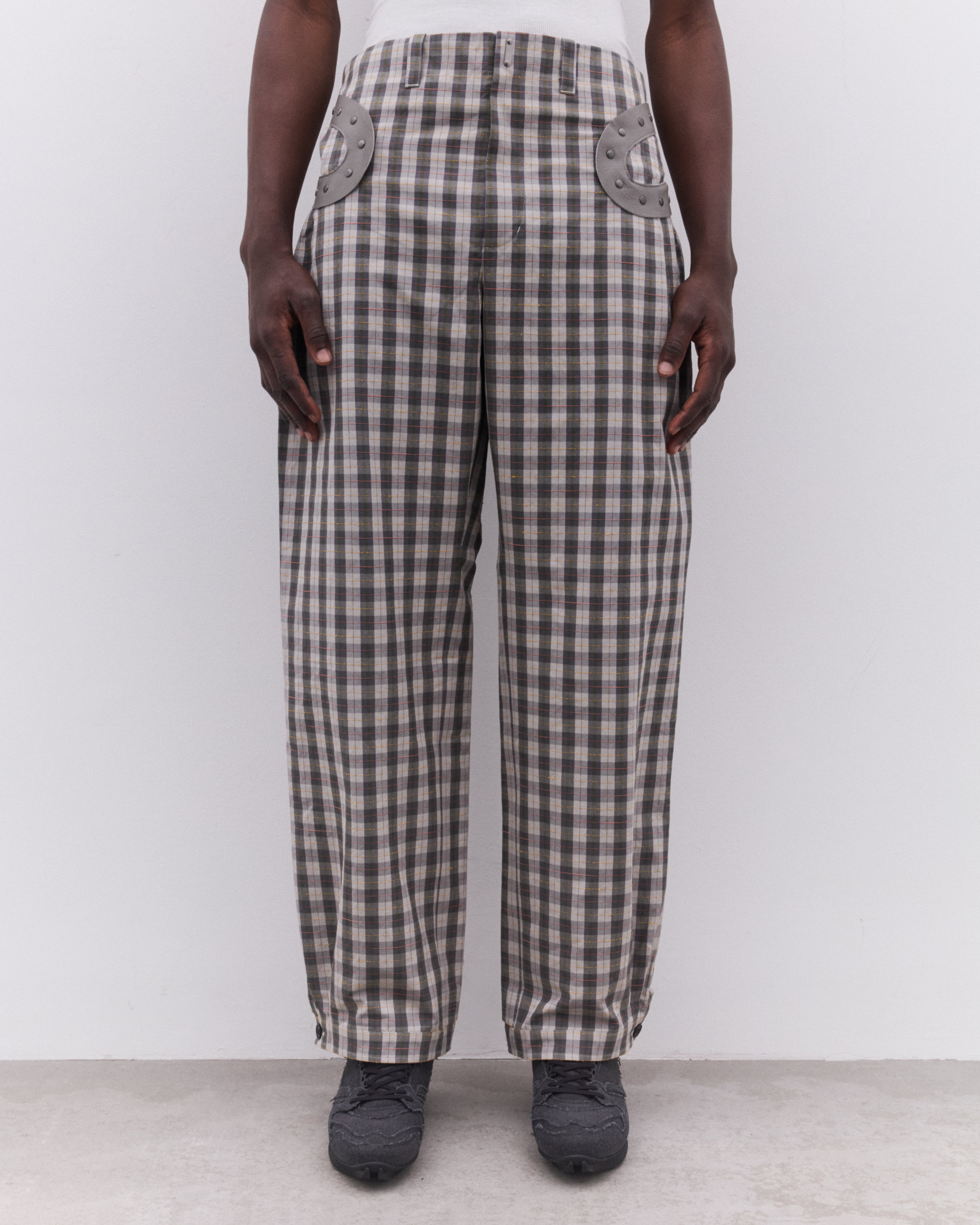 Kiko Kostadinov: Men's Fitz Trouser (Oyster Check) | Dover Street