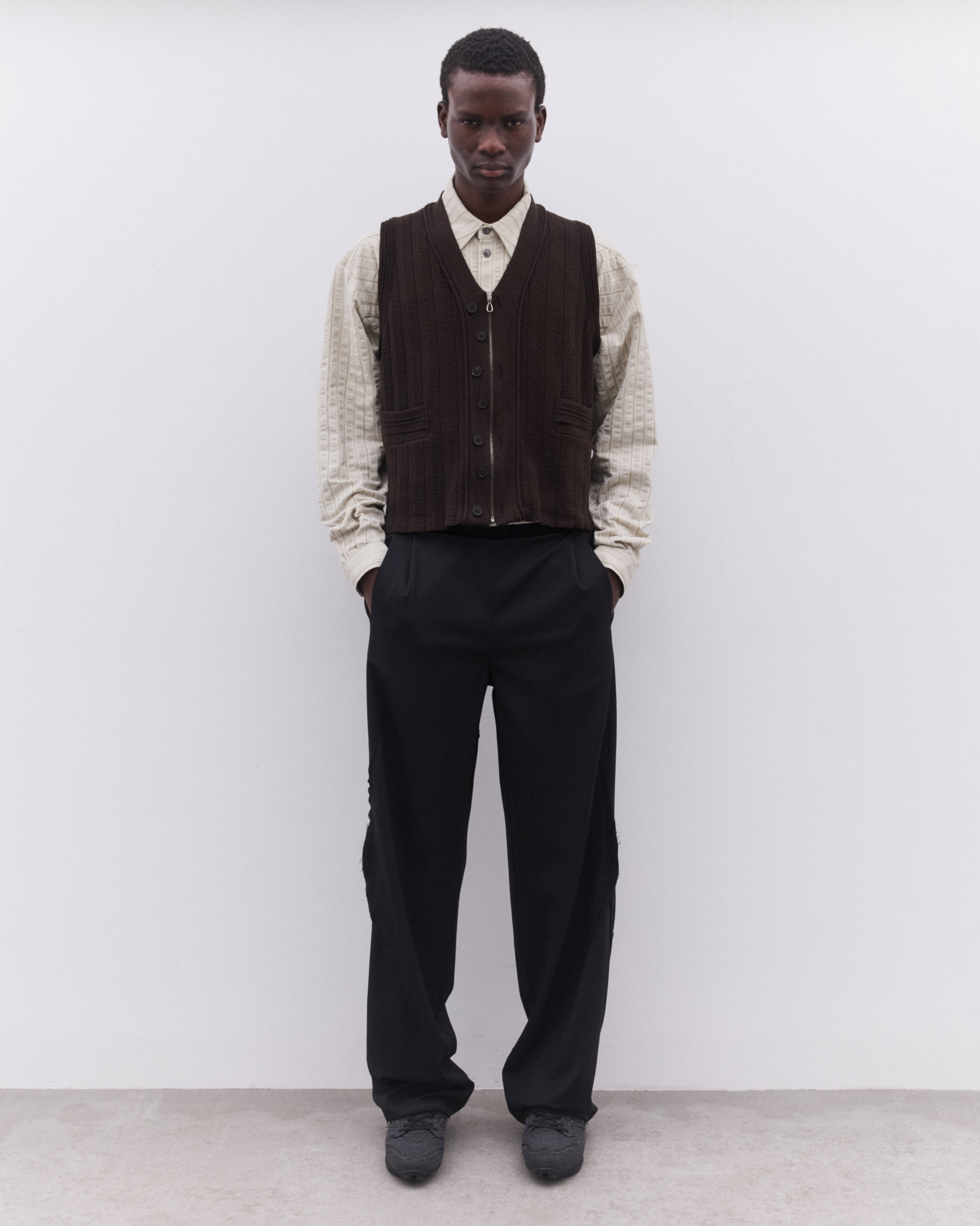 Kiko Kostadinov: Men's Fitz Knit Vest (Maroon) | DSML E-SHOP