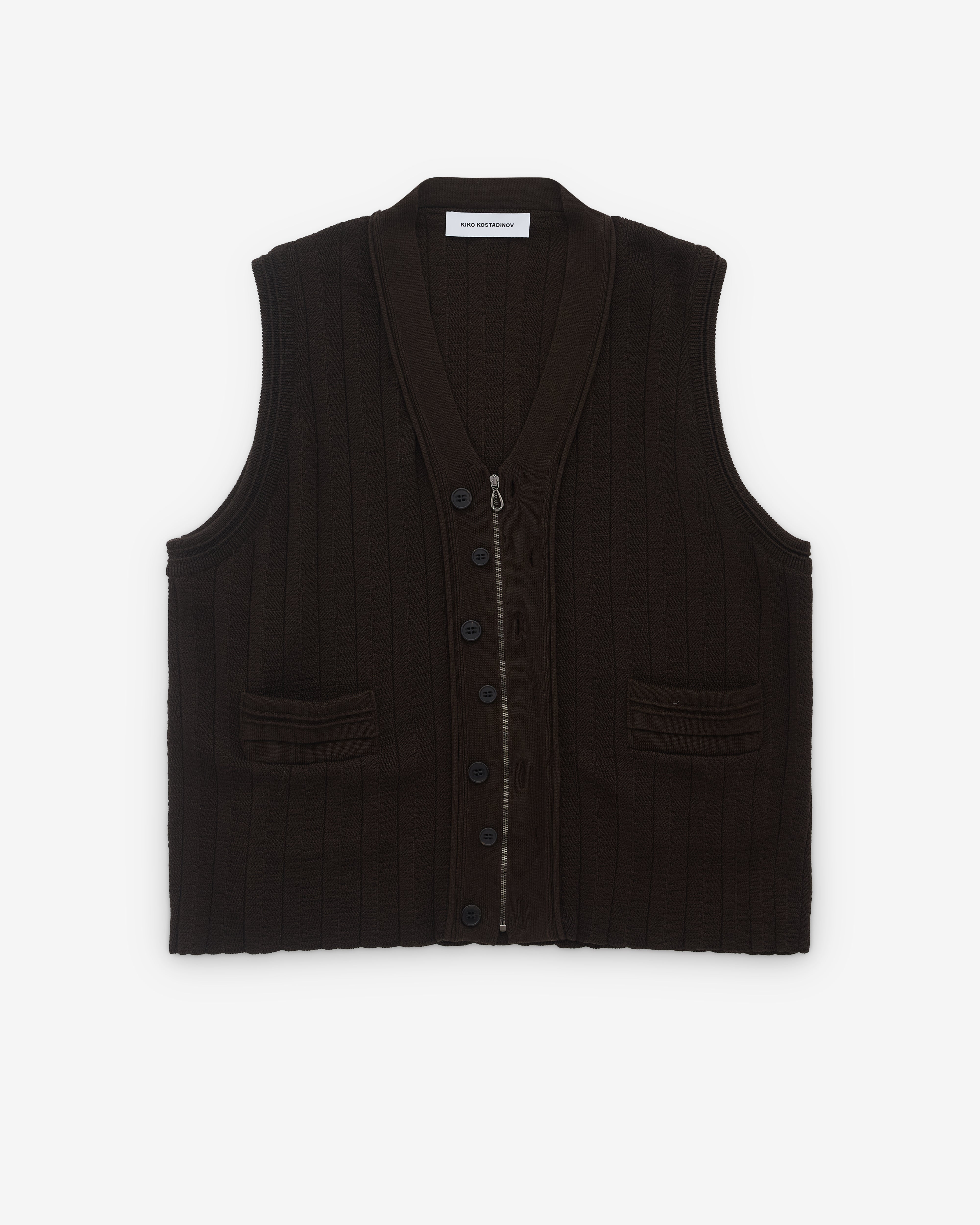 Kiko Kostadinov: Men's Fitz Knit Vest (Maroon) | DSML E-SHOP