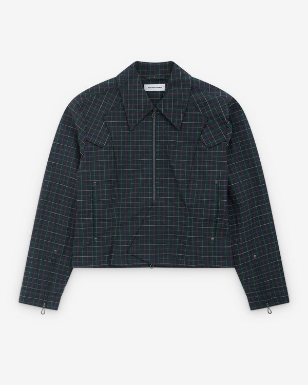 Kiko Kostadinov - Men’s Kraner Cropped Blouson - (Forest Check)