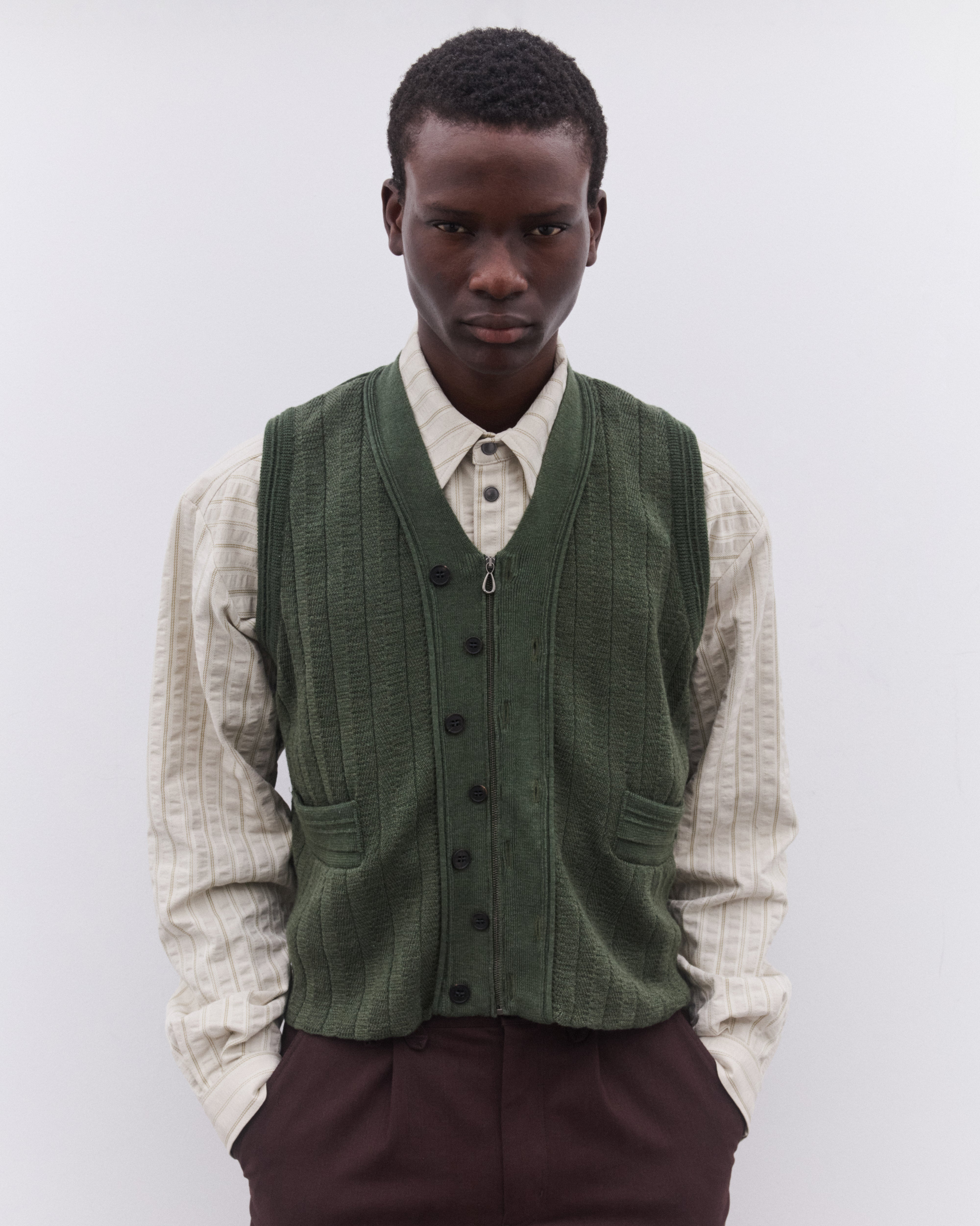 Kiko Kostadinov: Men's Fitz Knit Vest (Juniper) | DSML E-SHOP