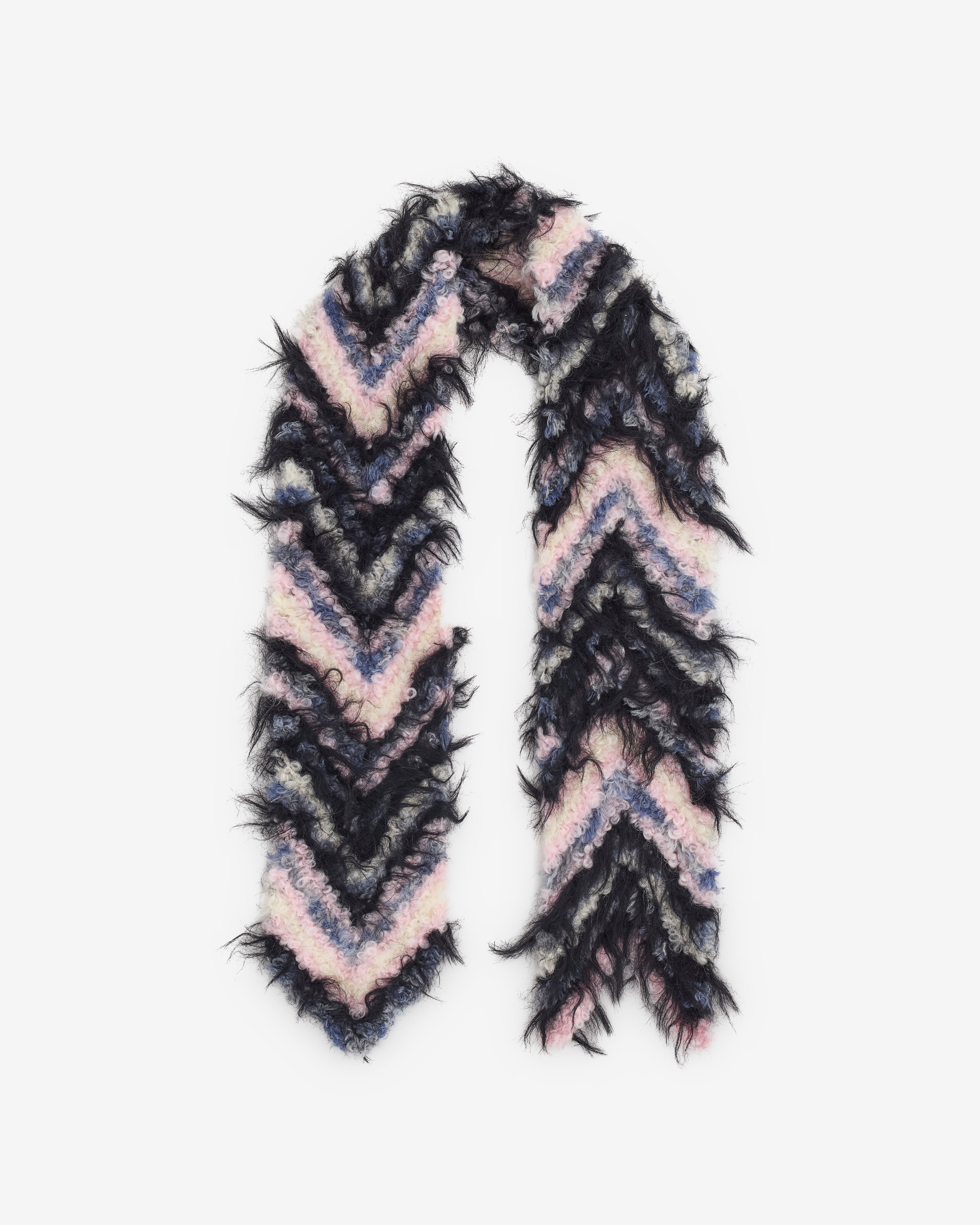 Kiko Kostadinov: Women's Chevron Knit Scarf (Sky Blue) | DSML E-SHOP