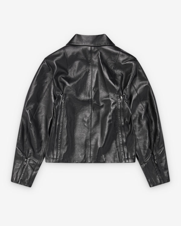 Kiko Kostadinov - Men's Lur Leather Jacket - (Smokey Black)