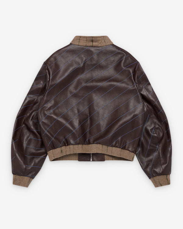 Kiko Kostadinov - Men's Tarhos Leather Jacket - (Walnut)