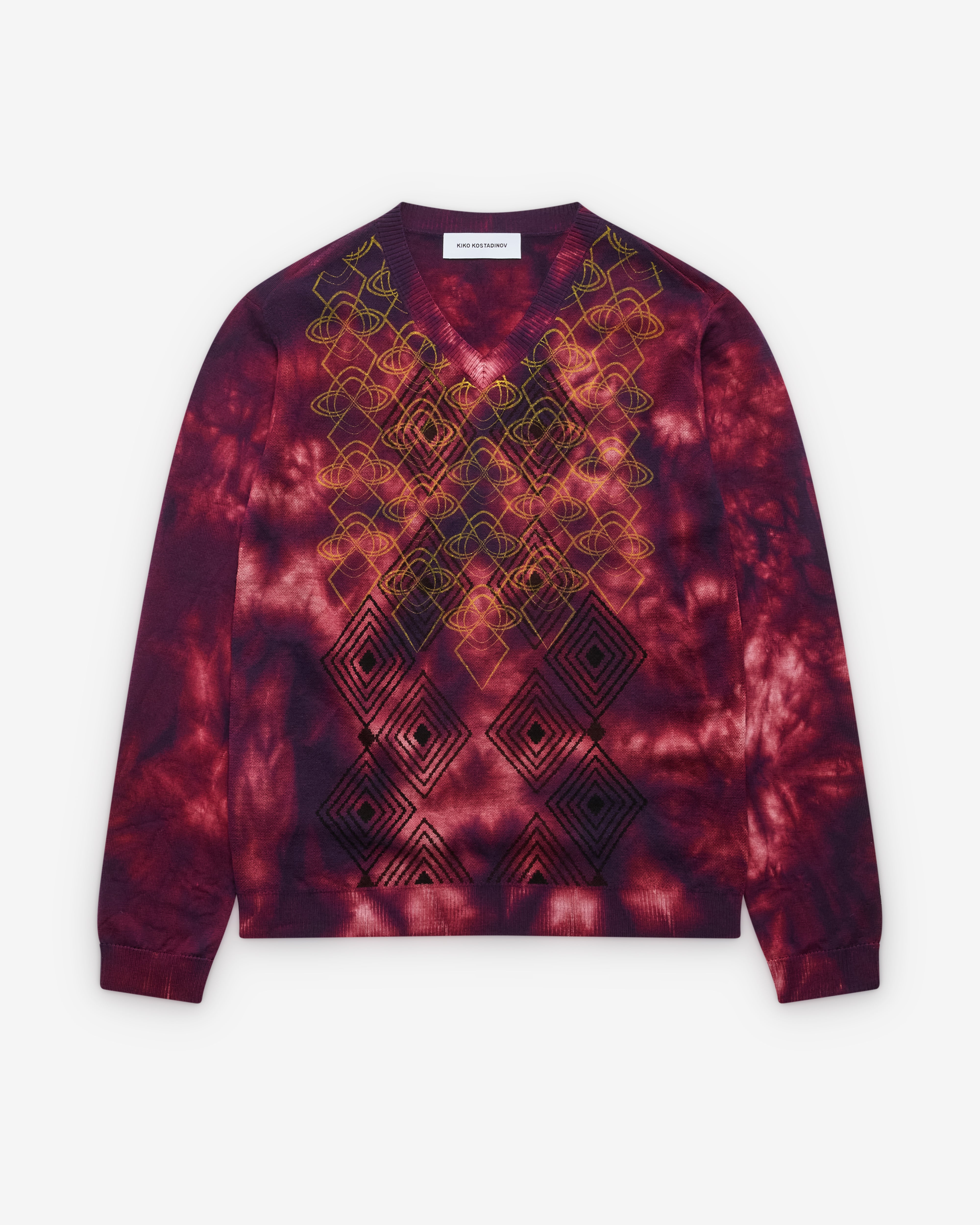 Kiko Kostadinov: Men's Hatha V-Neck Knit (Fuchsia) | Dover Street
