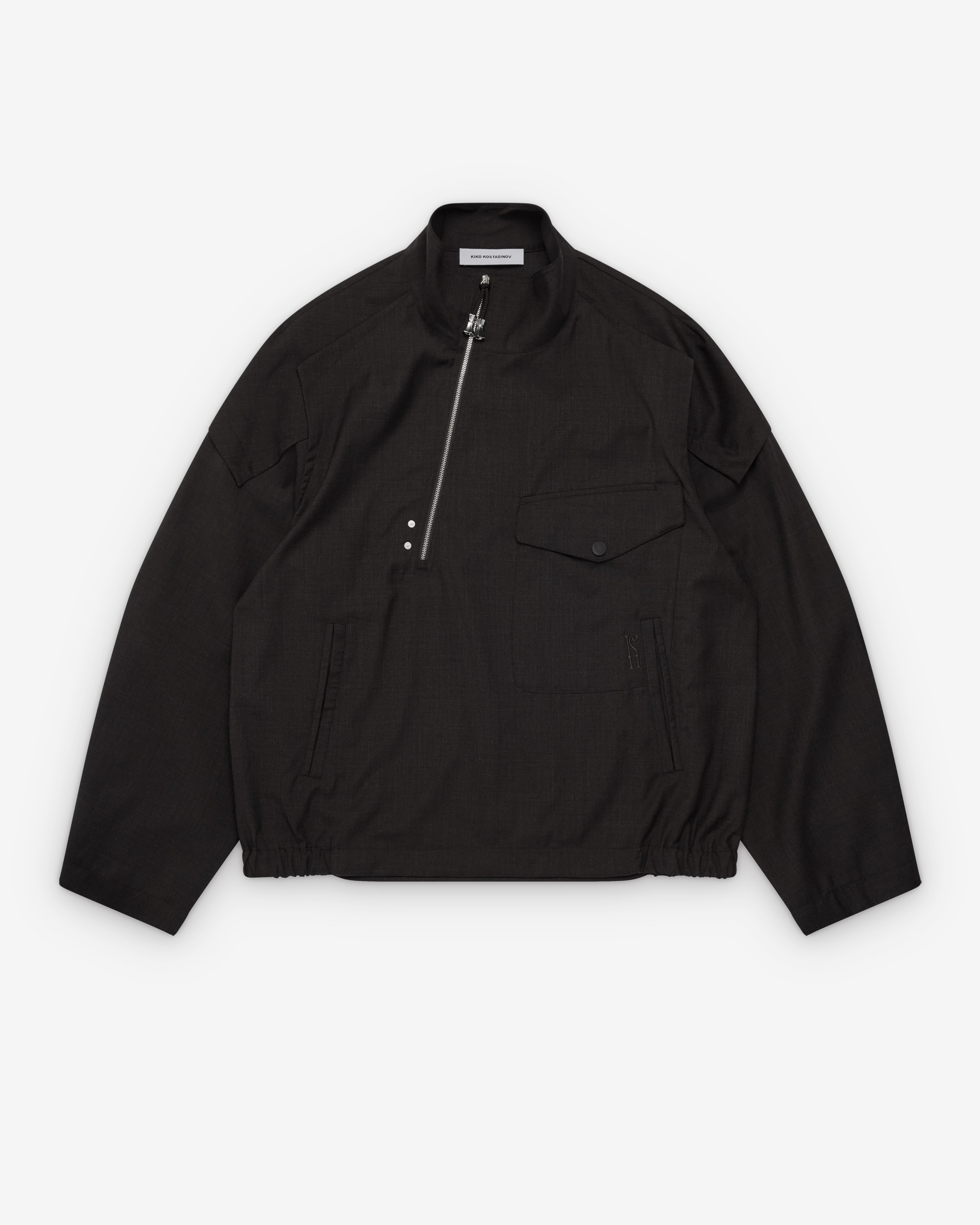 トップス DISCOVERED OMBRECHECK KILAKILA BLOUSON Kiko Kostadinov: Men's Farkas Pullover Jacket (Umber Brown