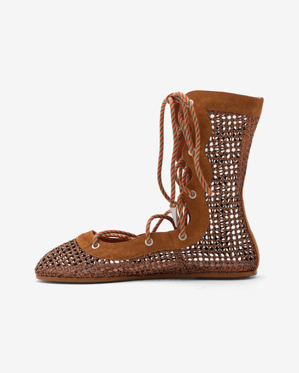 Kiko Kostadinov - Women's Reticella Lace Up Boot - (Caramel)